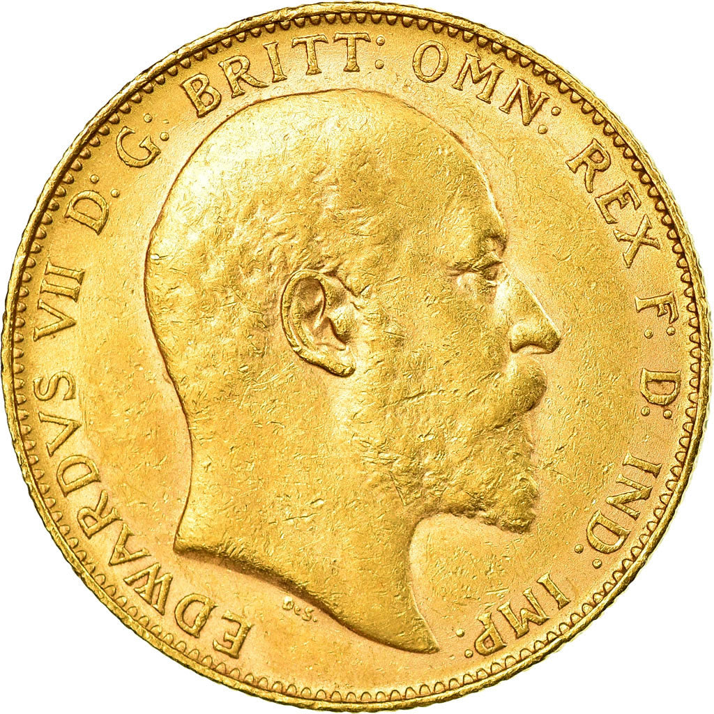Coin, Australia, Edward VII, Sovereign, 1907, Perth, AU(55-58), Gold, KM:15