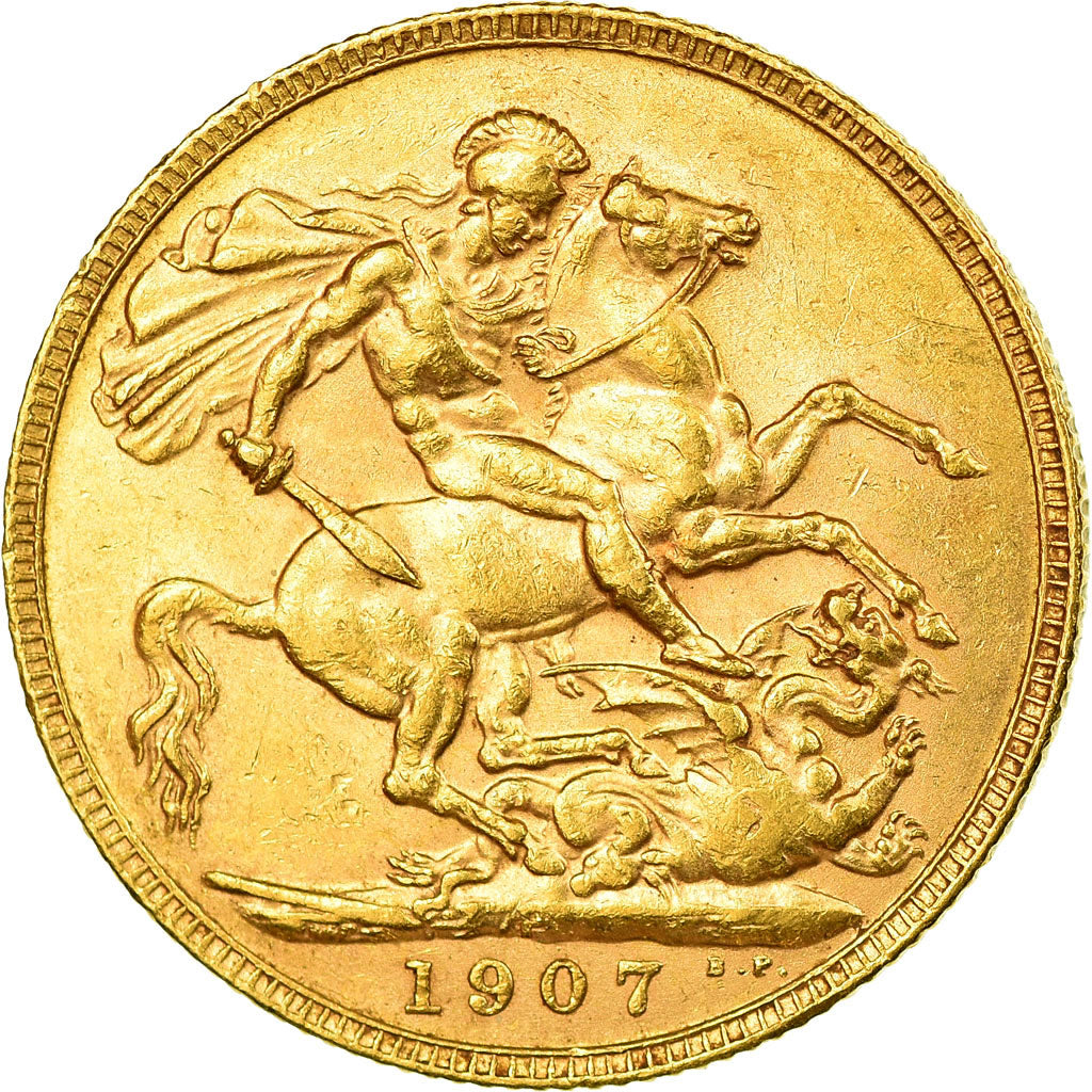 Coin, Australia, Edward VII, Sovereign, 1907, Perth, AU(55-58), Gold, KM:15