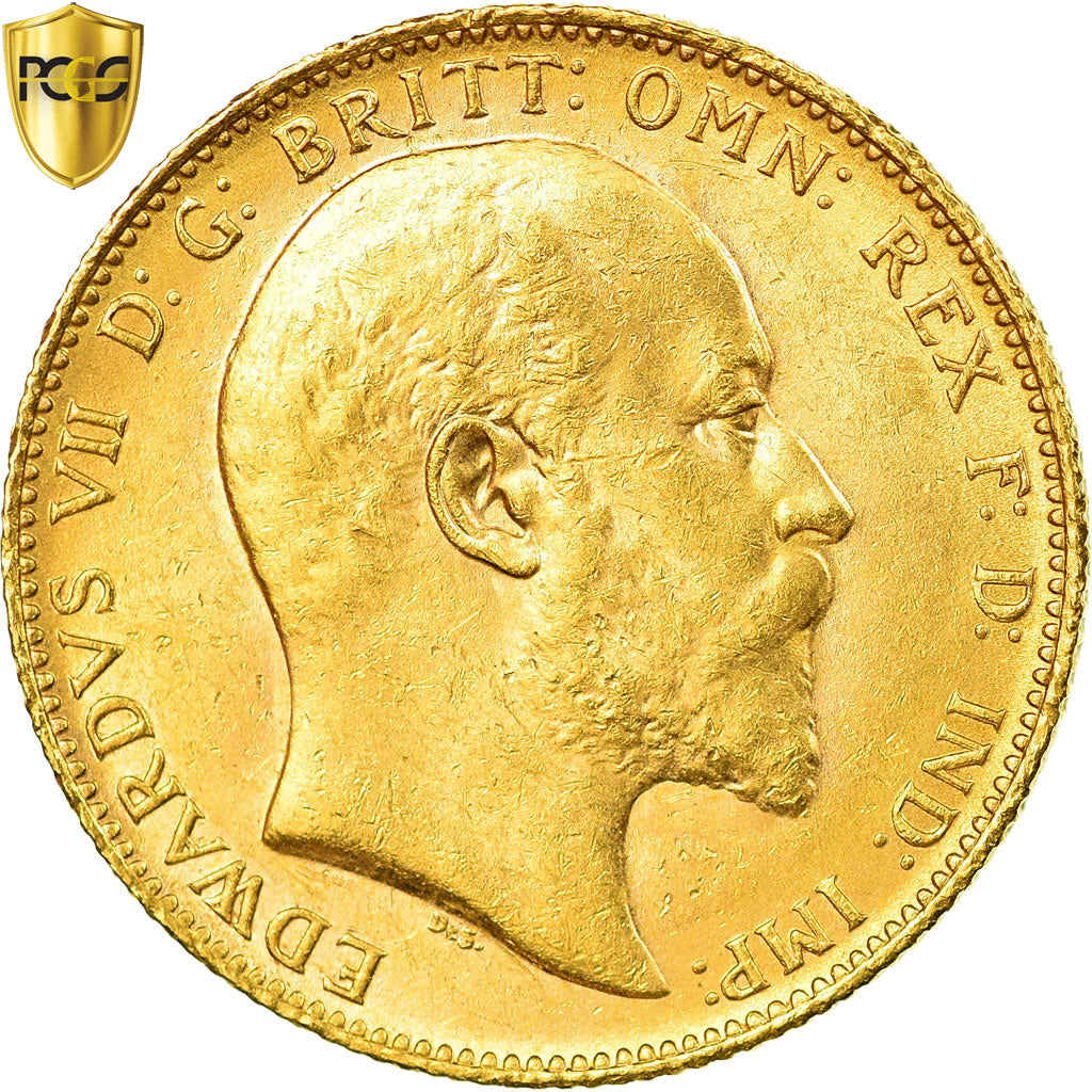 Coin, Australia, Edward VII, Sovereign, 1902, Perth, PCGS, AU58, Gold, KM:15