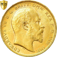 Coin, Australia, Edward VII, Sovereign, 1902, Perth, PCGS, AU58, Gold, KM:15