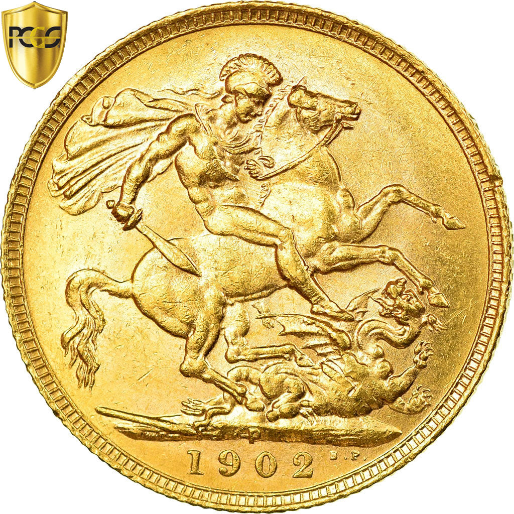 Coin, Australia, Edward VII, Sovereign, 1902, Perth, PCGS, AU58, Gold, KM:15
