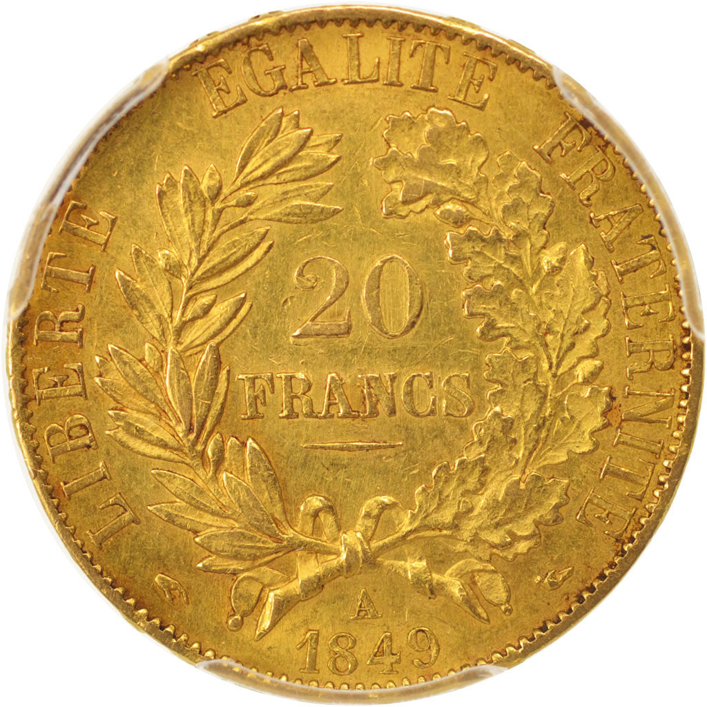 France, Cérès, 20 Francs, 1849, Paris, PCGS, AU58, Gold, KM:762