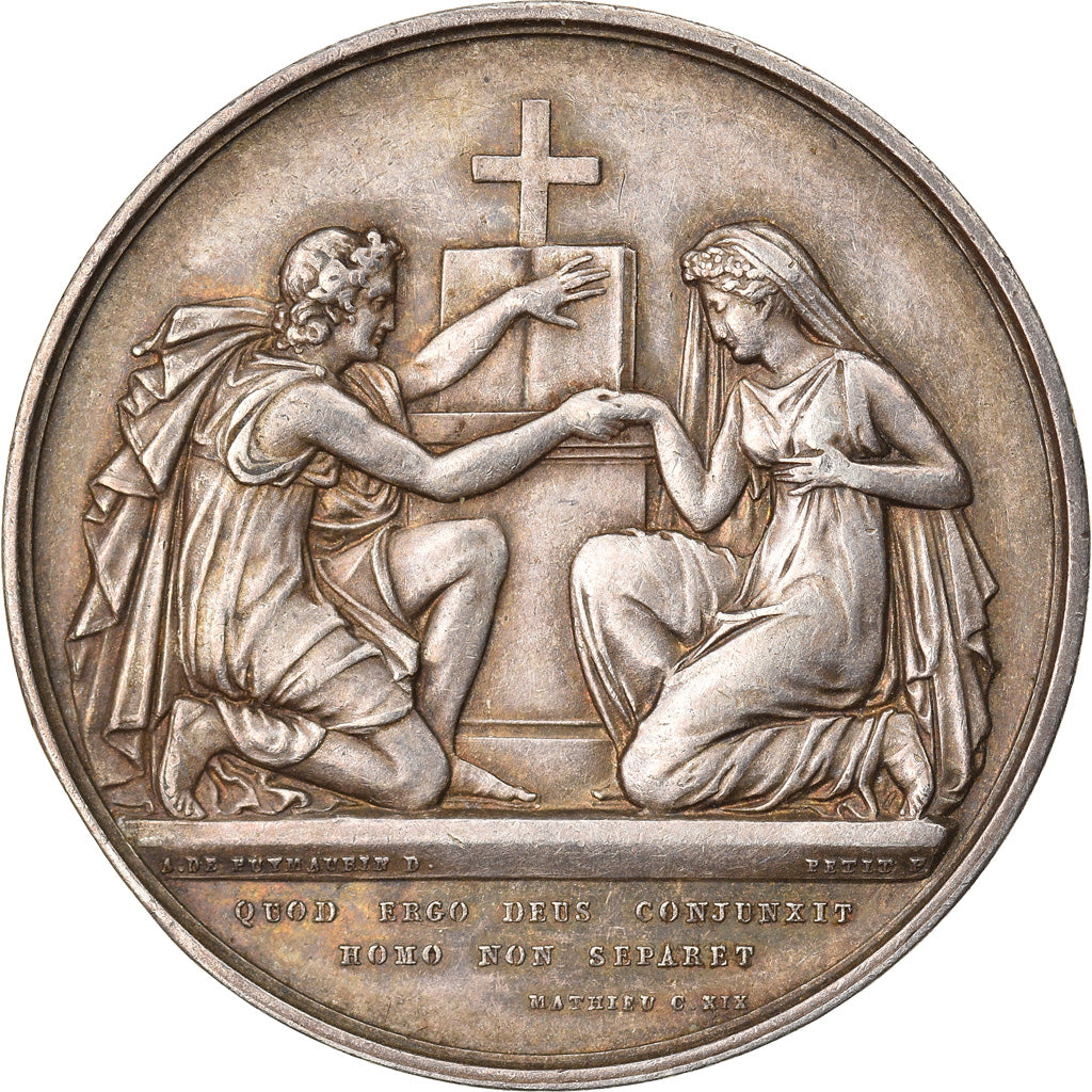 France, Médaille, Mariage, Religion, 1903, Petit, SUP, Argent