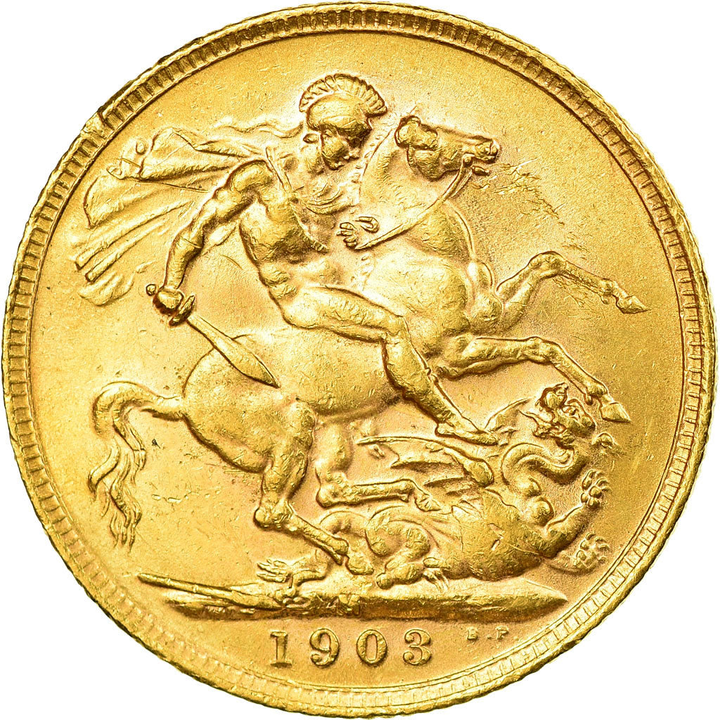 Coin, Australia, Edward VII, Sovereign, 1903, Melbourne, AU(55-58), Gold, KM:15