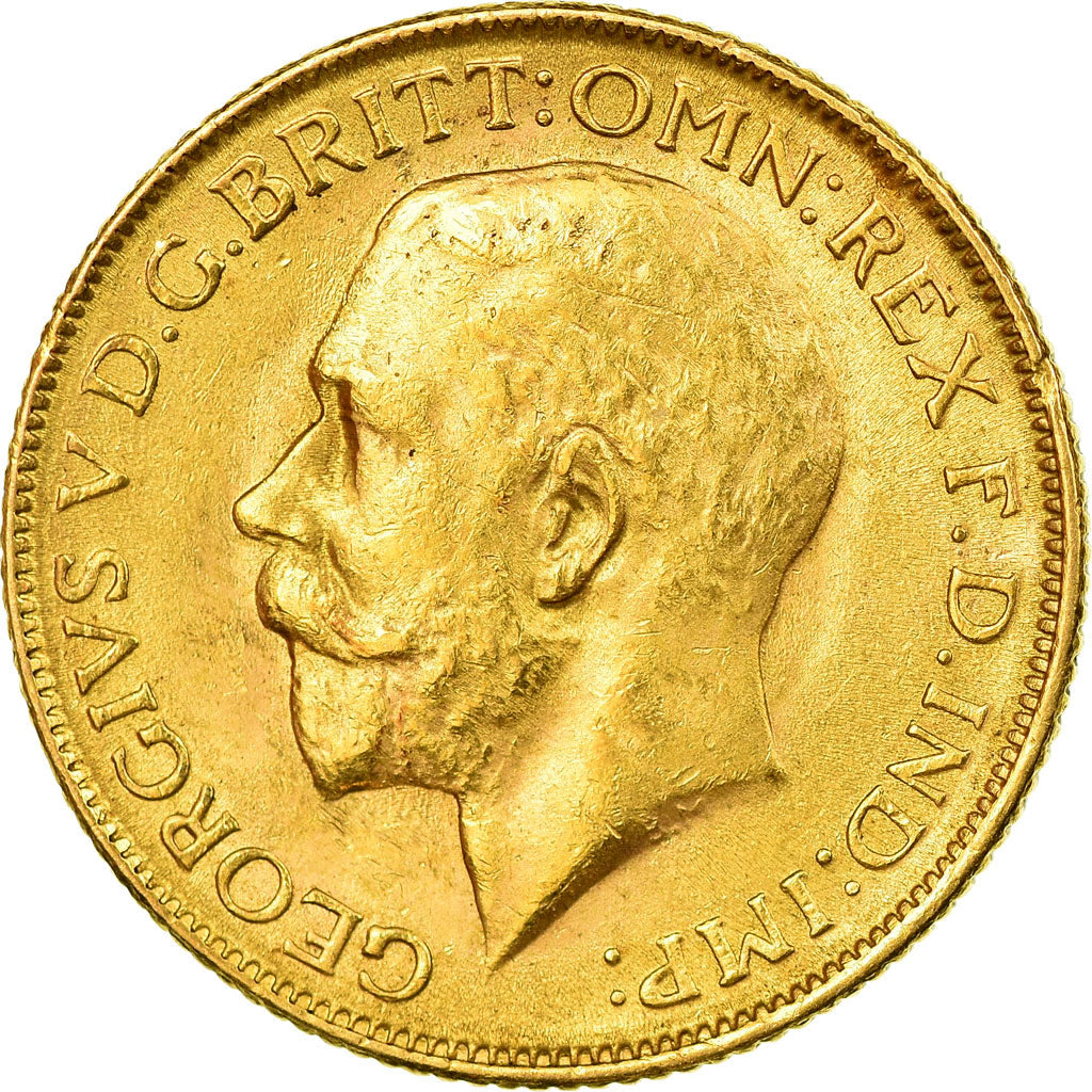 Coin, INDIA-BRITISH, George V, Sovereign, 1918, Bombay, AU(55-58), Gold, KM:525A