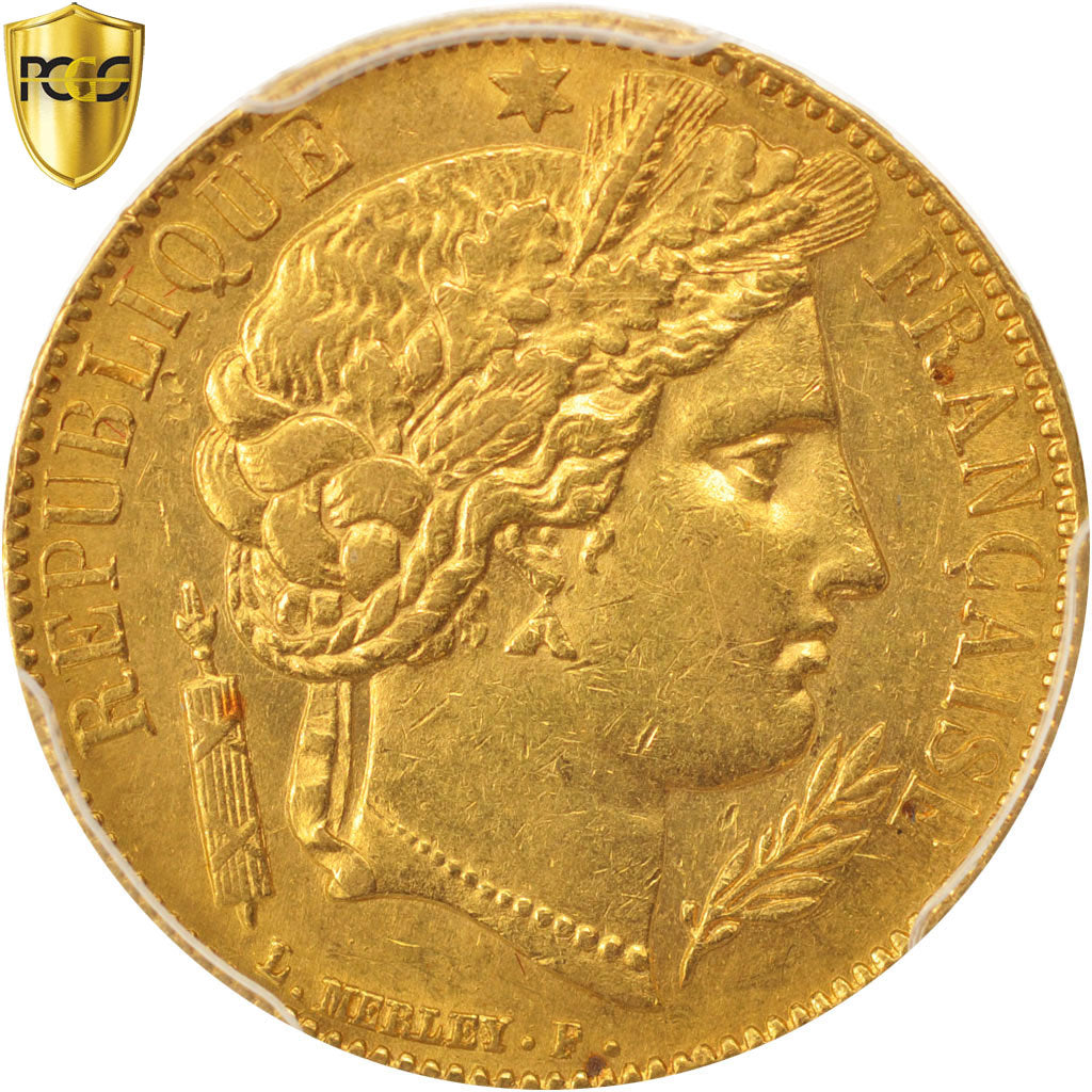 Coin, France, Cérès, 20 Francs, 1851, Paris, PCGS, AU58, AU(55-58), Gold