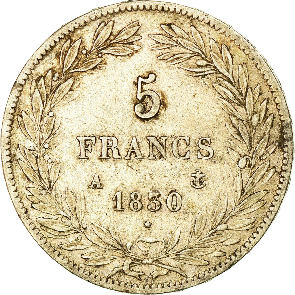 Coin, France, Louis-Philippe, 5 Francs, 1830, Paris, EF(40-45), Silver, KM:736.1