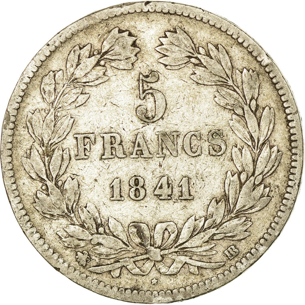 Coin, France, Louis-Philippe, 5 Francs, 1841, Strasbourg, VF(30-35), Silver