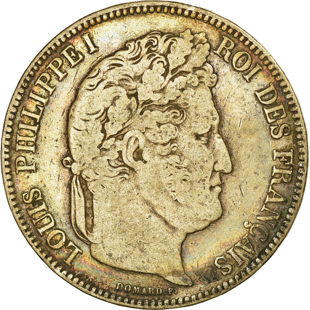 Moneta, Francia, Louis-Philippe, 5 Francs, 1842, Bordeaux, MB+, Argento