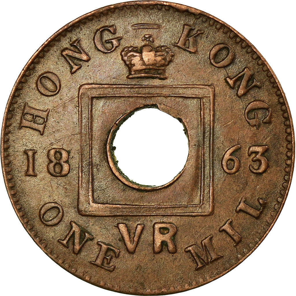 Coin, Hong Kong, Victoria, Mil, 1863, AU(55-58), Bronze, KM:1
