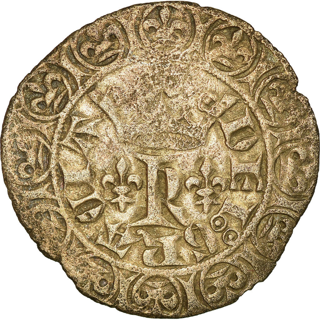 Coin, France, Charles V, Blanc au K, 1365, EF(40-45), Silver, Duplessy:363