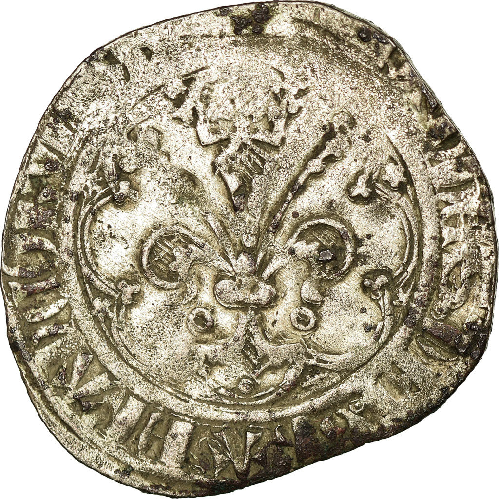Monnaie, France, Jean II le Bon, Gros à la fleur de lis, 1358, TB+, Billon