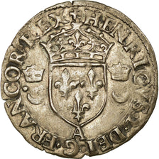 Monnaie, France, Henri II, Douzain aux croissants, 1555, Paris, TTB+, Billon