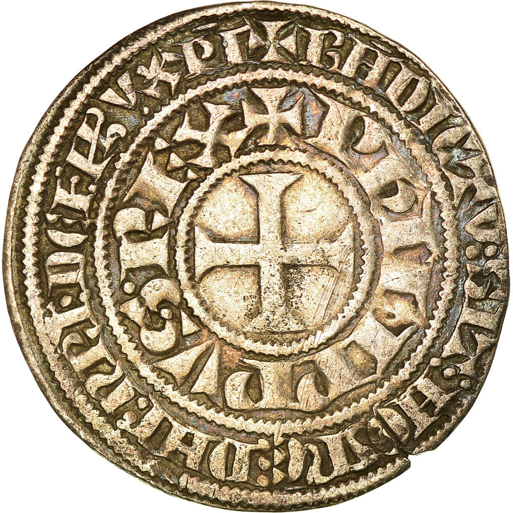Munten, Frankrijk, Filip IV, Gros Tournois, ZF, Zilver, Duplessy:213