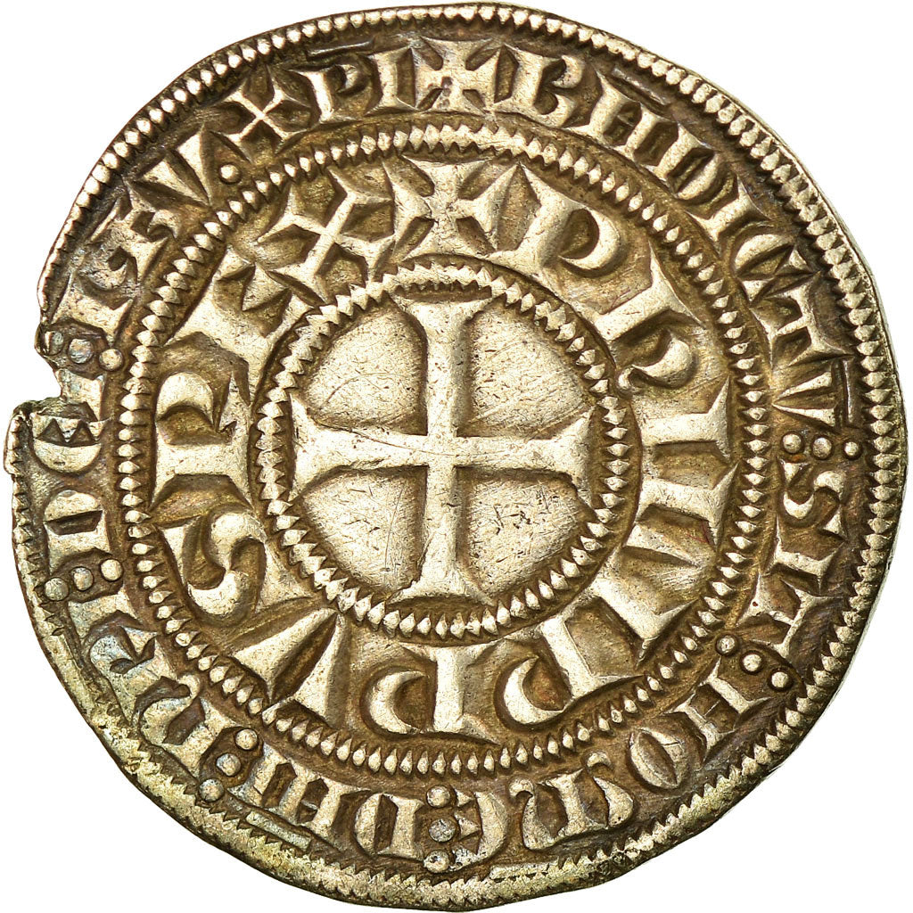 Coin, France, Philip IV, Gros Tournois, AU(50-53), Silver, Duplessy:213