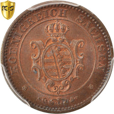 German States, SAXONY, 2 Pfennig, 1869, PCGS, MS66BN, KM:1217