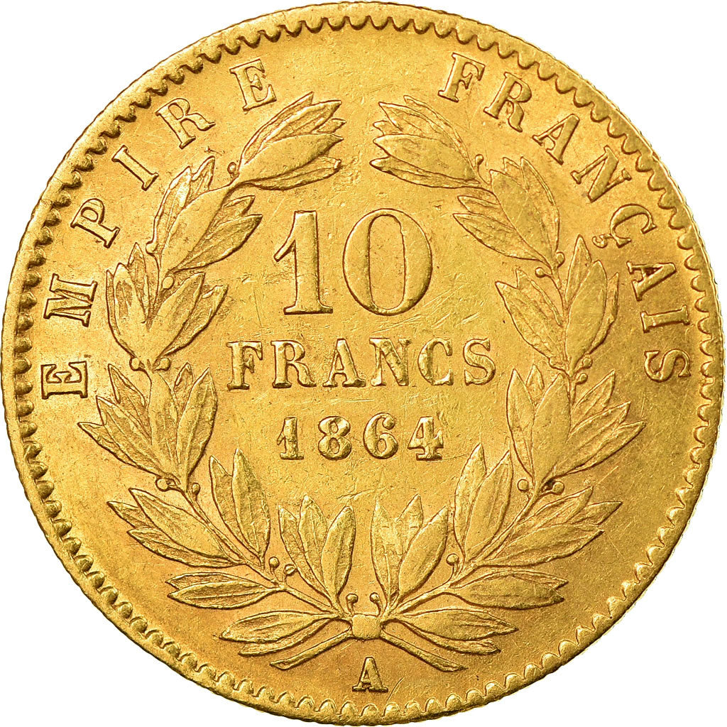 Coin, France, Napoleon III, Napoléon III, 10 Francs, 1864, Paris, EF(40-45)