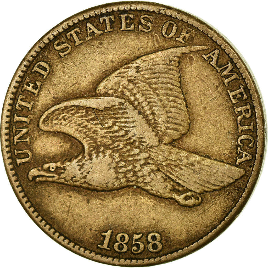 Coin, United States, Flying Eagle Cent, Cent, 1858, U.S. Mint, Philadelphia