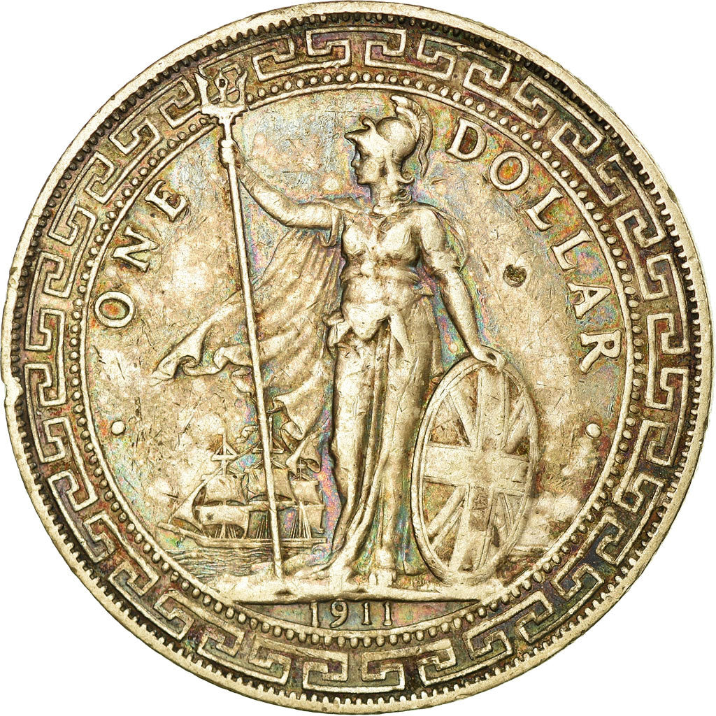 Coin, Great Britain, Trade Dollar, 1911, Bombay, AU(50-53), Silver