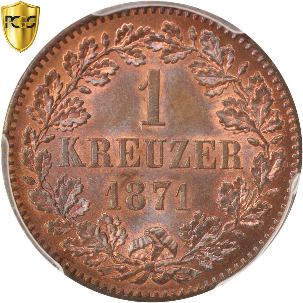 Coin, German States, BADEN, Friedrich I, Kreuzer, 1871, PCGS, MS66BN, MS(65-70)