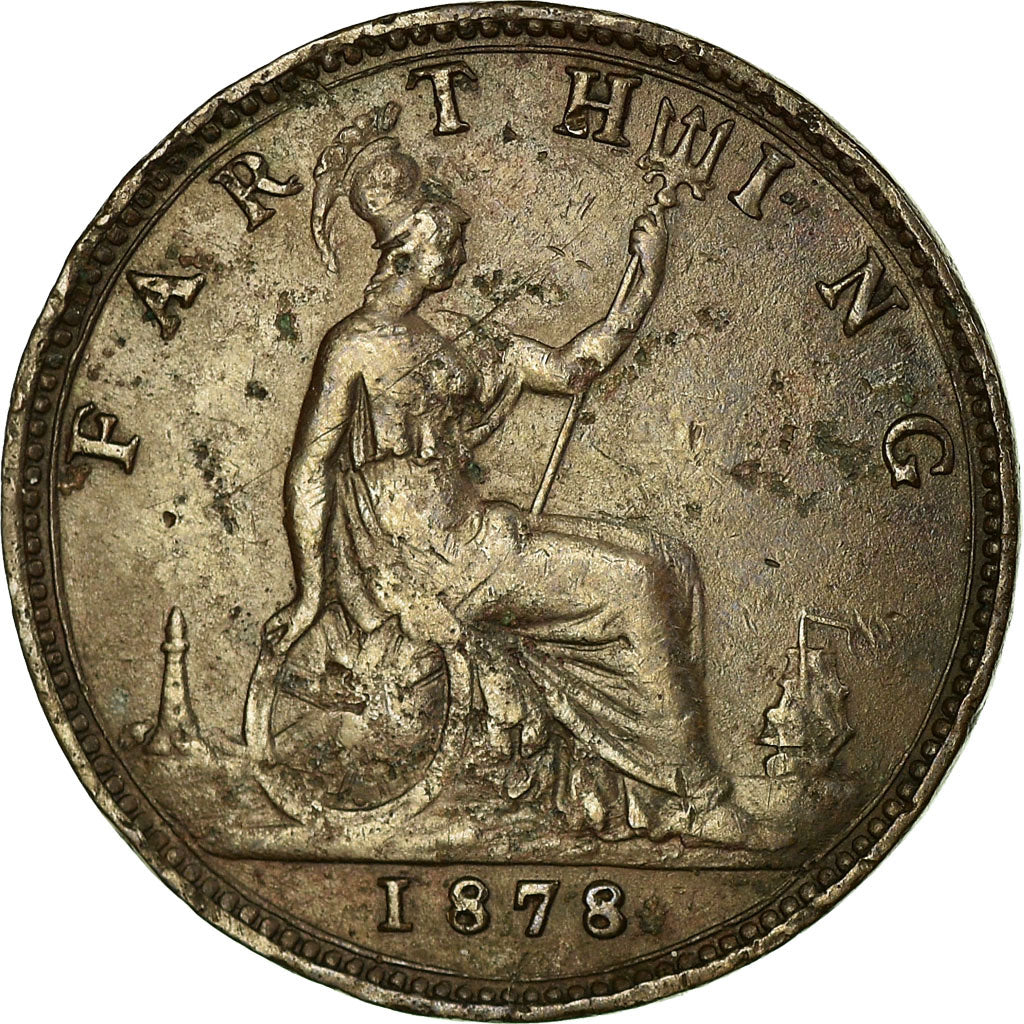 Coin, Great Britain, Victoria, Farthing, 1878, EF(40-45), Bronze, KM:753