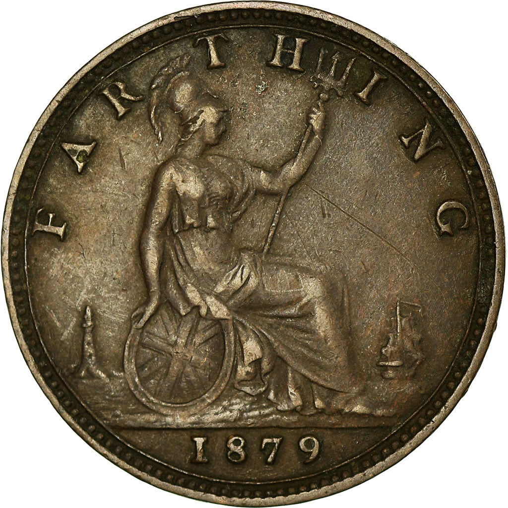 Coin, Great Britain, Victoria, Farthing, 1879, EF(40-45), Bronze, KM:753