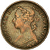 Monnaie, Grande-Bretagne, Victoria, Farthing, 1881, Heaton, TB+, Bronze, KM:753