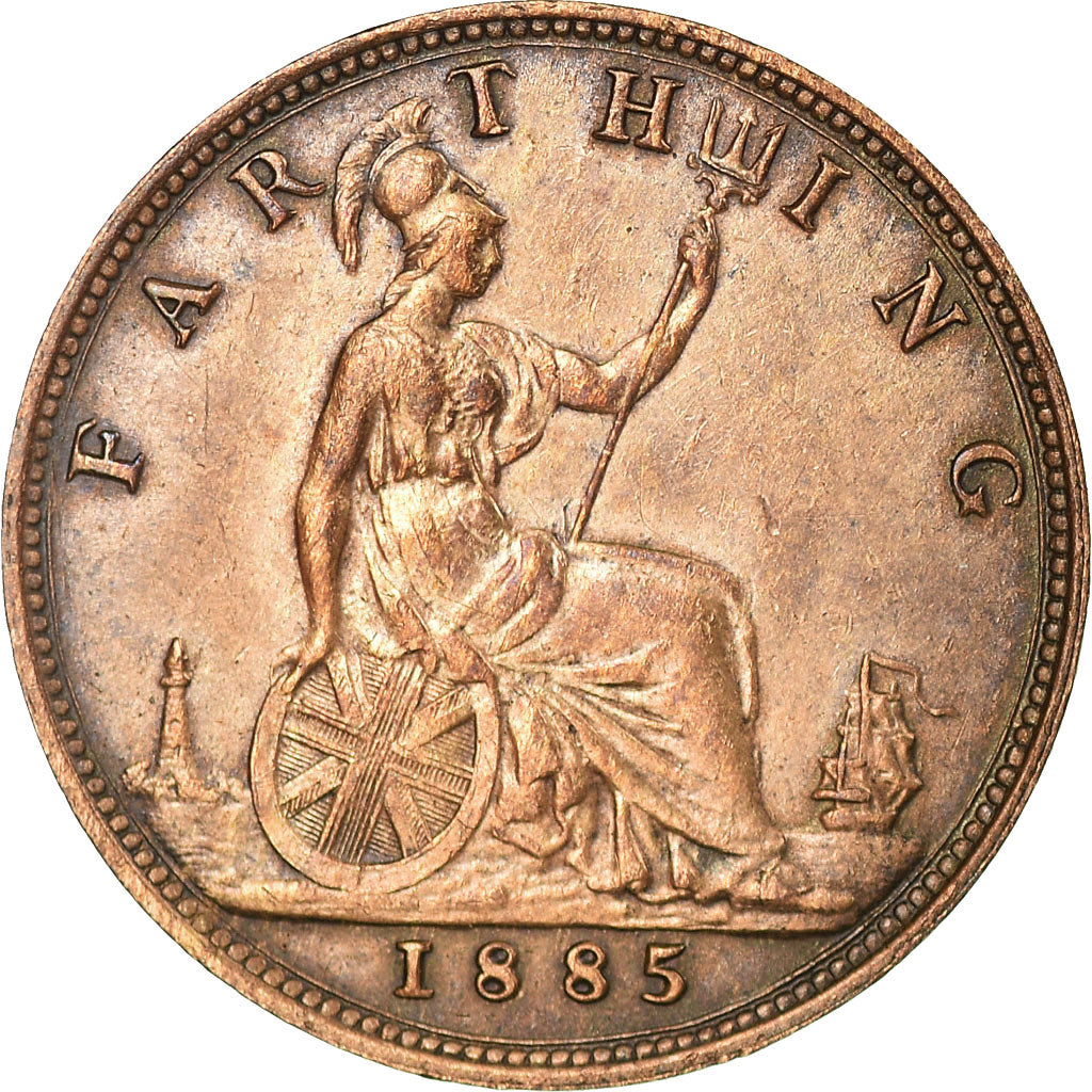 Coin, Great Britain, Victoria, Farthing, 1885, EF(40-45), Bronze, KM:753