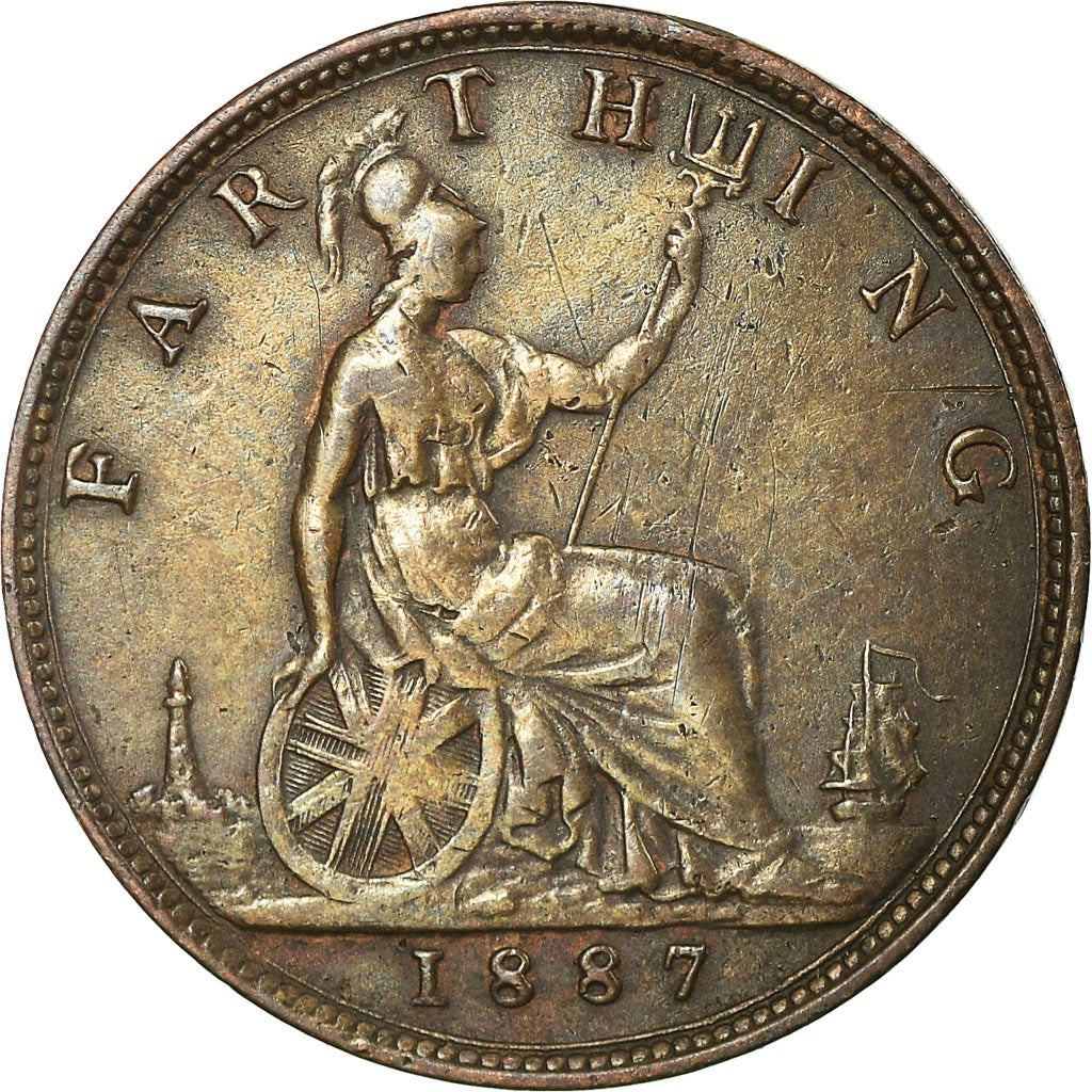 Coin, Great Britain, Victoria, Farthing, 1887, EF(40-45), Bronze, KM:753