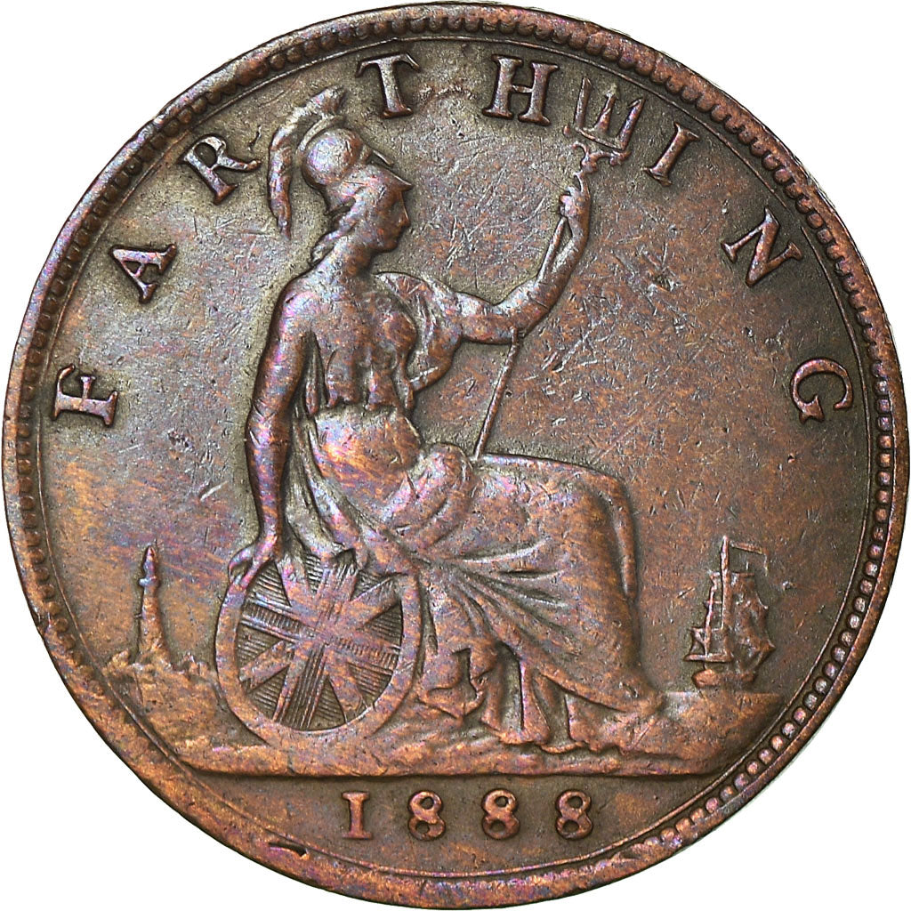 Coin, Great Britain, Victoria, Farthing, 1888, EF(40-45), Bronze, KM:753