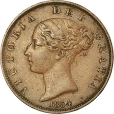 Coin, Great Britain, Victoria, 1/2 Penny, 1854, EF(40-45), Copper, KM:726