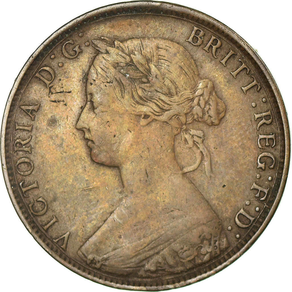 Coin, Great Britain, Victoria, 1/2 Penny, 1861, VF(30-35), Bronze, KM:748.2
