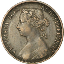 Moneta, Gran Bretagna, Victoria, 1/2 Penny, 1876, Heaton, MB+, Bronzo, KM:754