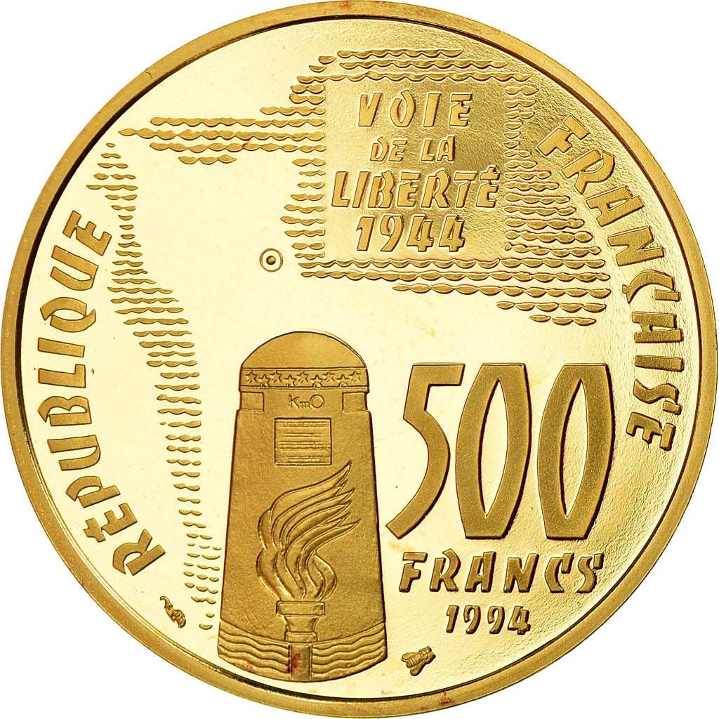 Monnaie, France, Sainte-Mère-Eglise, 500 Francs, 1994, Paris, FDC, Or