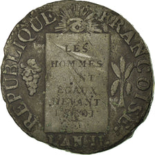 Munten, Frankrijk, Sol aux balances françoise, Sol, 1793, Lyon, FR+, Bronze