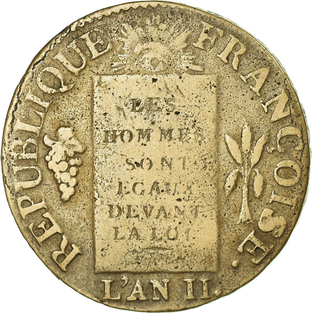 Moneta, Francja, Sol aux balances françoise, Sol, 1793, Lyon, VF(30-35)