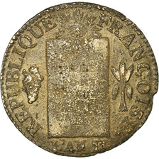 Moneta, Francja, Sol aux balances françoise, Sol, 1793, Lyon, VF(30-35)