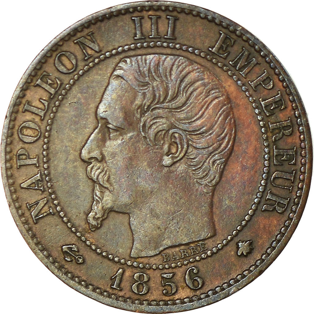 Moneda, Francia, Napoleon III, Napoléon III, Centime, 1856, Strasbourg, MBC+