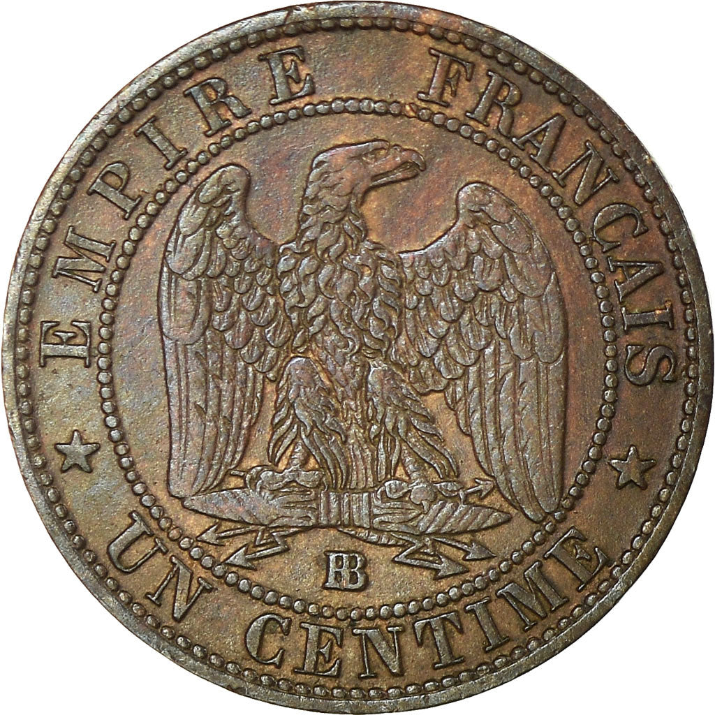 Moneda, Francia, Napoleon III, Napoléon III, Centime, 1856, Strasbourg, MBC+
