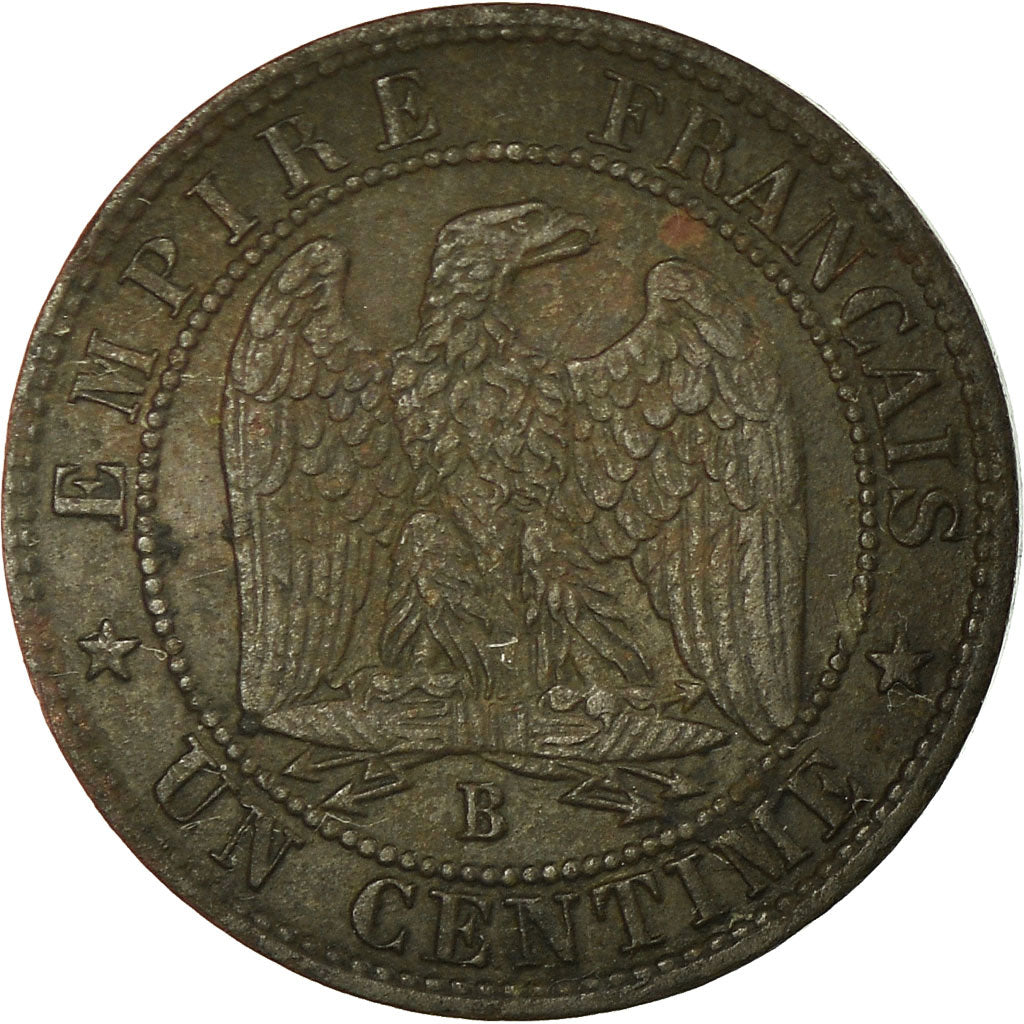 Moneta, Francia, Napoleon III, Napoléon III, Centime, 1856, Rouen, BB, Bronzo