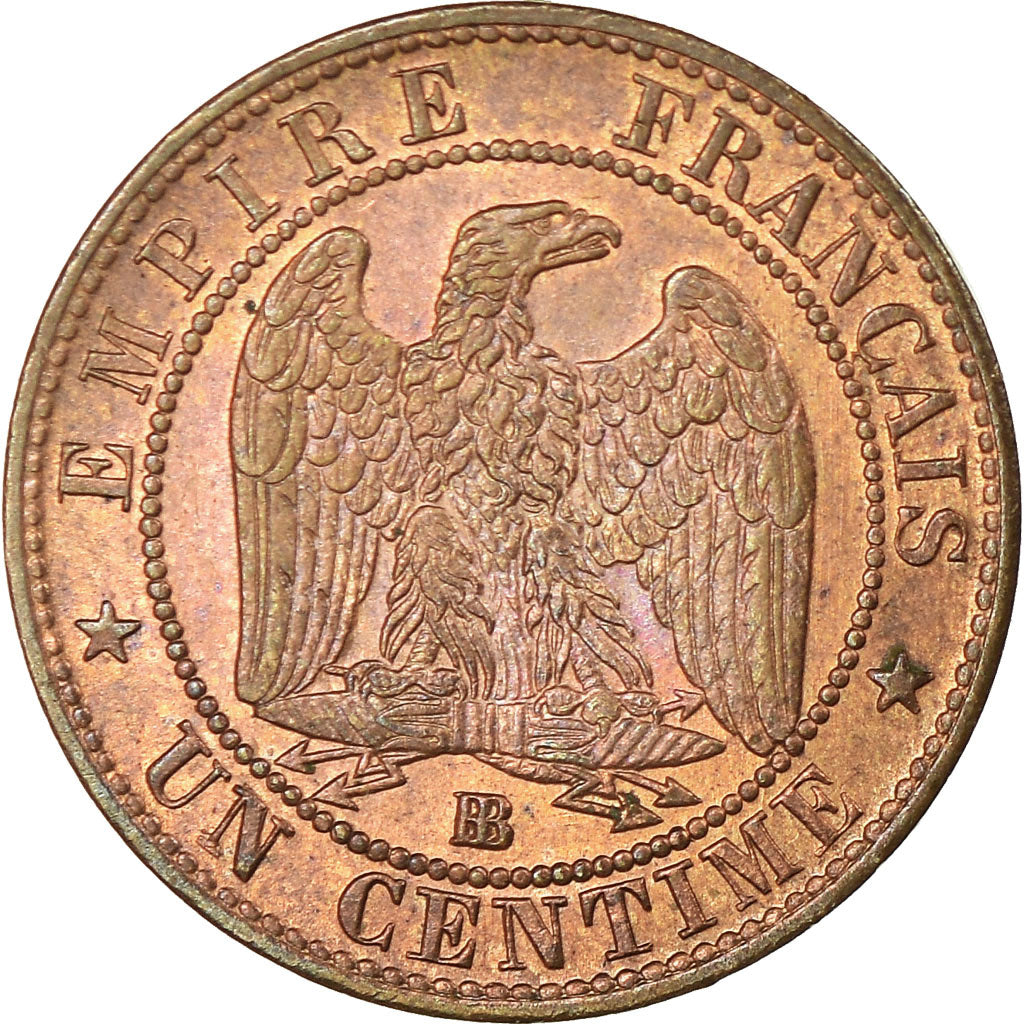 Moneta, Francia, Napoleon III, Napoléon III, Centime, 1861, Strasbourg, SPL-