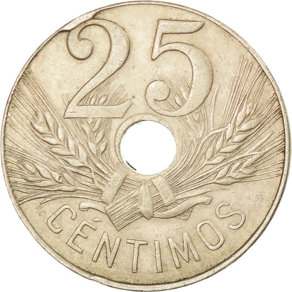 Coin, Spain, Alfonso XIII, 25 Centimos, 1927, Madrid, EF(40-45), Copper-nickel