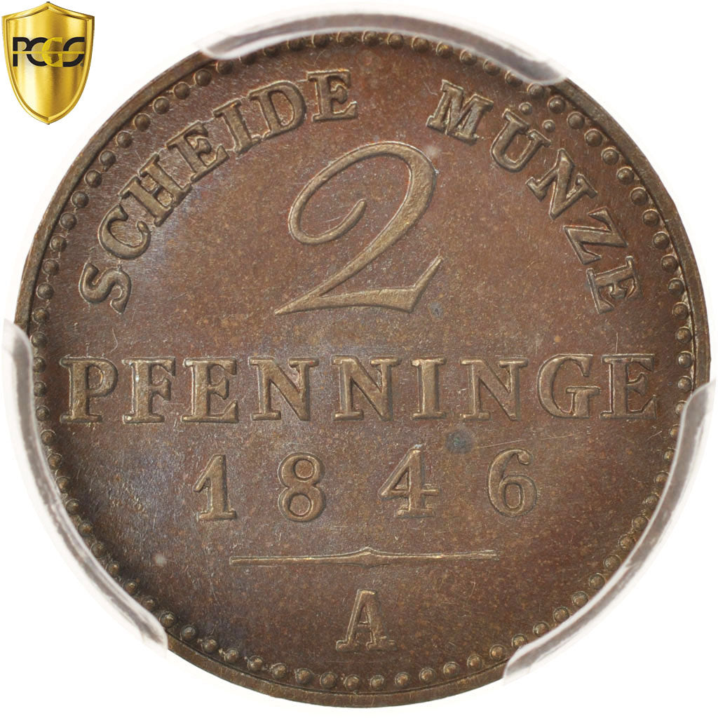 Coin, German States, PRUSSIA, Friedrich Wilhelm IV, 2 Pfennig, 1846, Berlin