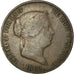 Coin, Spain, Isabel II, 25 Centimos, 1862, Segovia, VF(20-25), Copper, KM:615.2