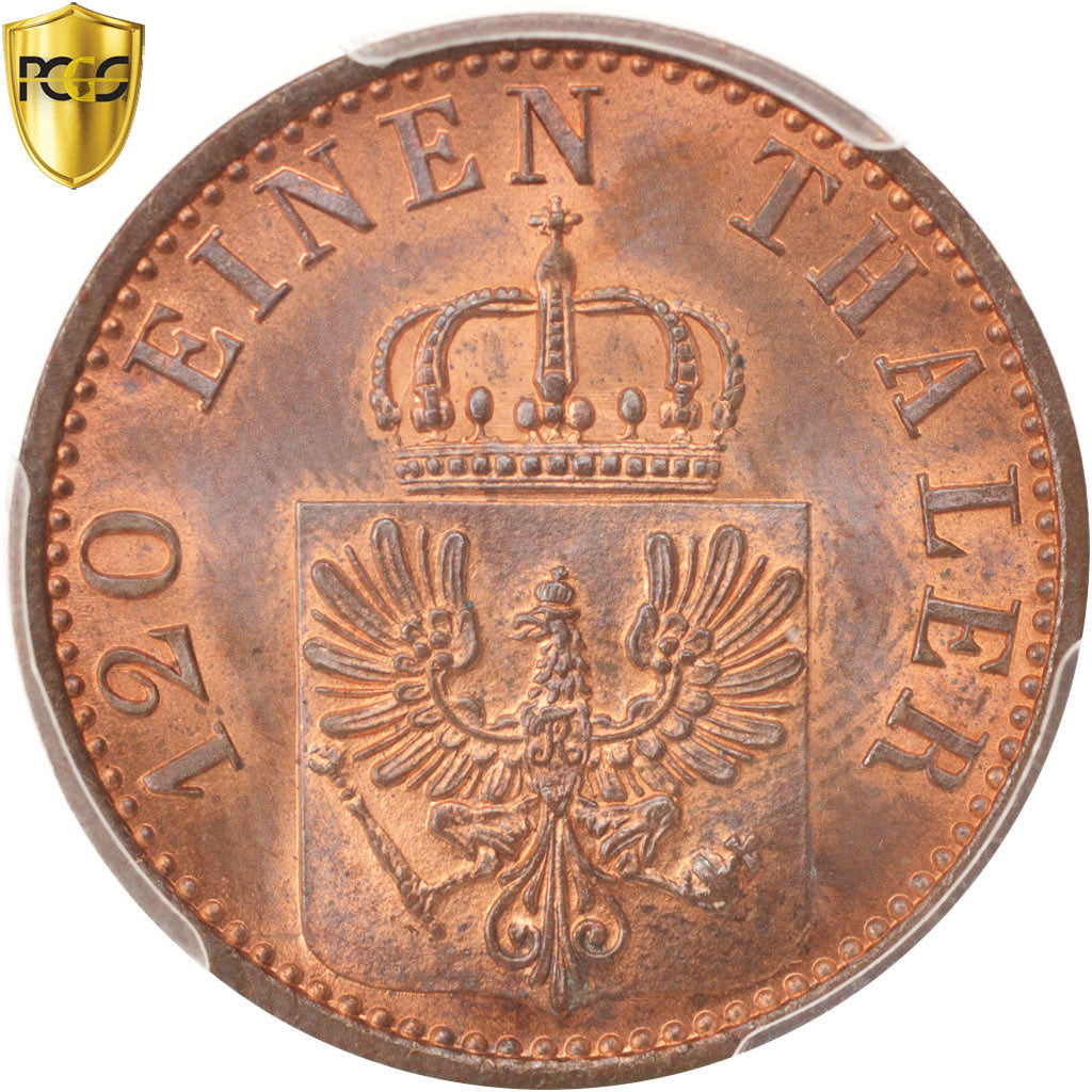 Monnaie, Etats allemands, PRUSSIA, Wilhelm I, 3 Pfennig, 1873, Berlin, PCGS