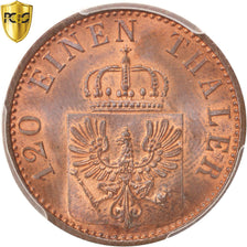 Monnaie, Etats allemands, PRUSSIA, Wilhelm I, 3 Pfennig, 1873, Berlin, PCGS