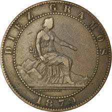Coin, Spain, Provisional Government, 10 Centimos, 1870, Barcelona, VF(30-35)