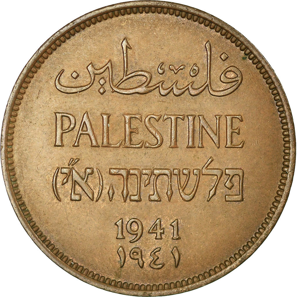 Coin, Palestine, 2 Mils, 1941, AU(50-53), Bronze, KM:2