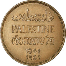 Coin, Palestine, 2 Mils, 1941, AU(50-53), Bronze, KM:2