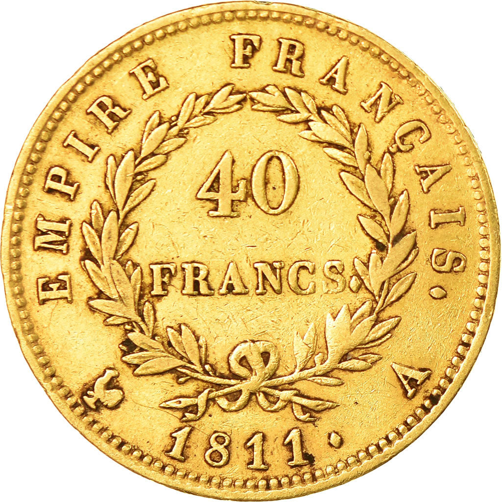 Munten, Frankrijk, Napoléon I, 40 Francs, 1811, Paris, ZF, Goud, KM:696.1